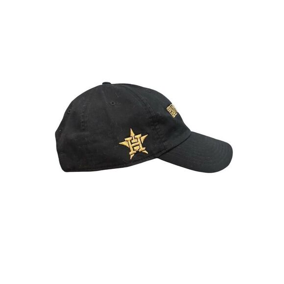 Nike Houston Embroidered Black Cap Gold Accents Unisex Adjustable Hat - Picture 3 of 7